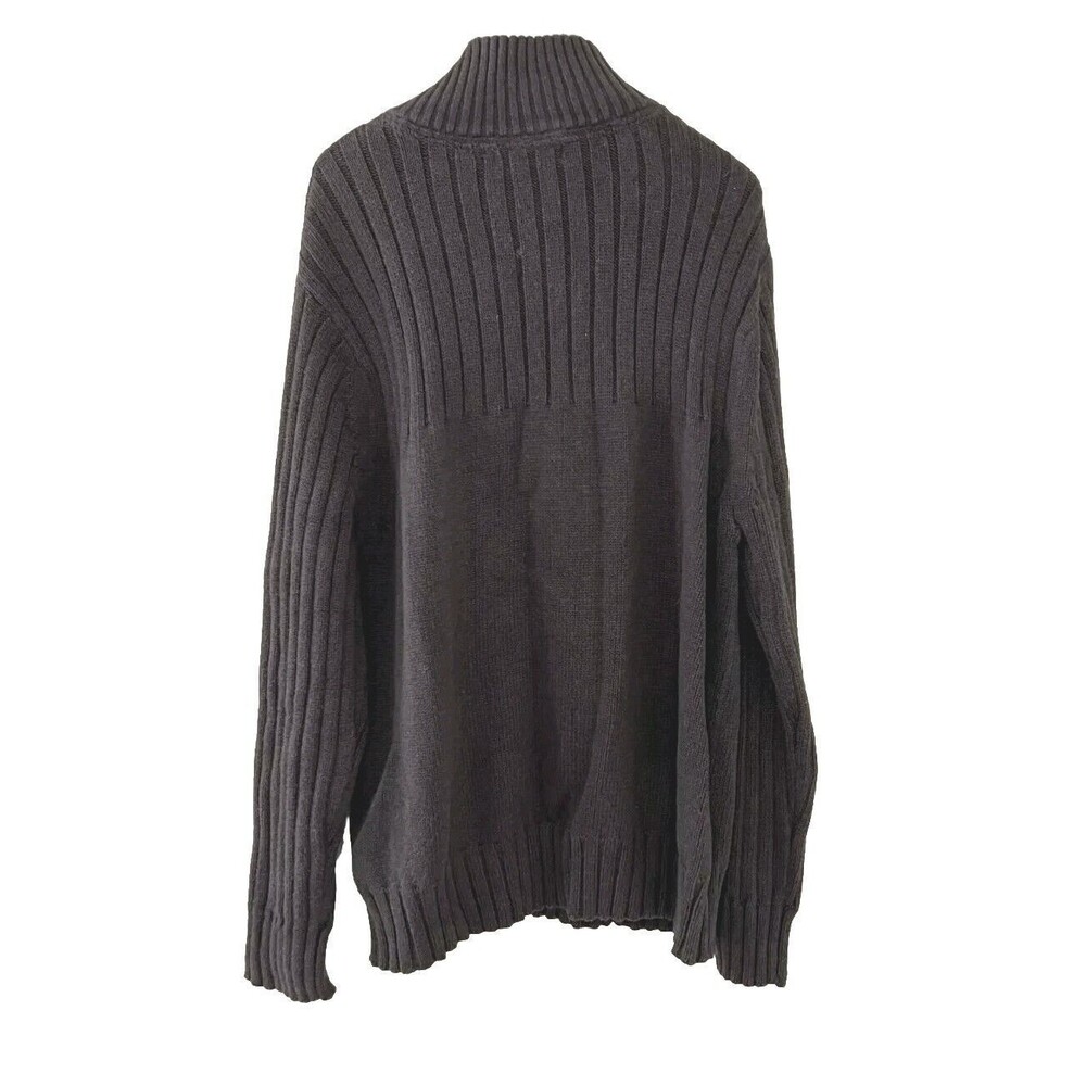 Great Northwest Men's Pullover Sweater Brown Mock Neck 1/4 Zip Ribbed Size XXL - Picture 3 of 10